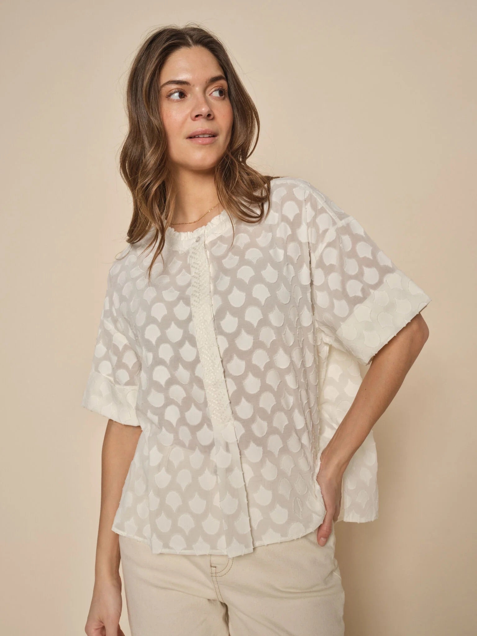 Mos Mosh Toba Jacquard Voile Blouse