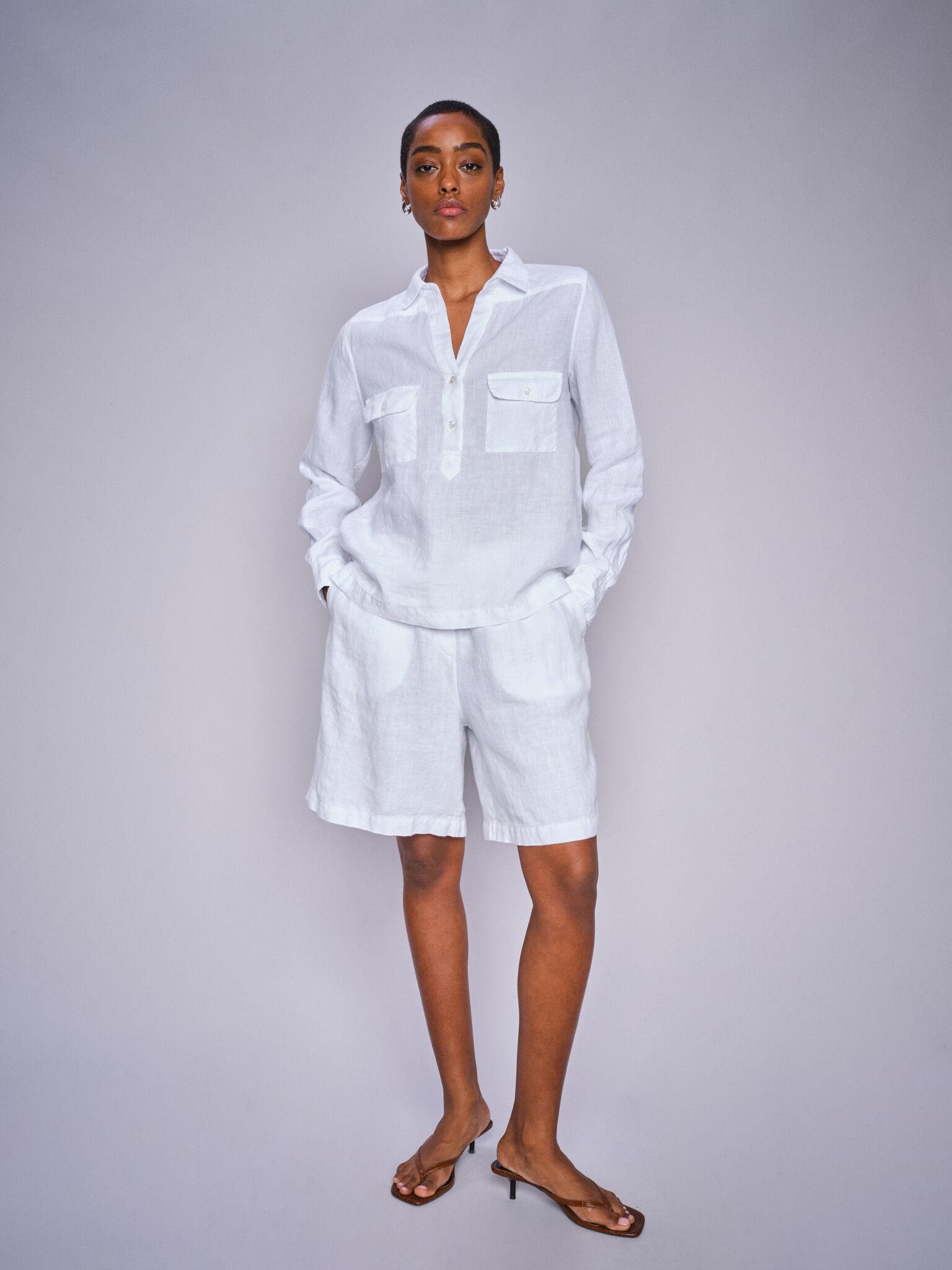 Enna Linen Pocket Blouse